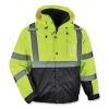 GloWear 8381 Class 3 Hi-Vis 4-in-1 Quilted Bomber Jacket, Lime, Large, Ships in 1-3 Business Days1