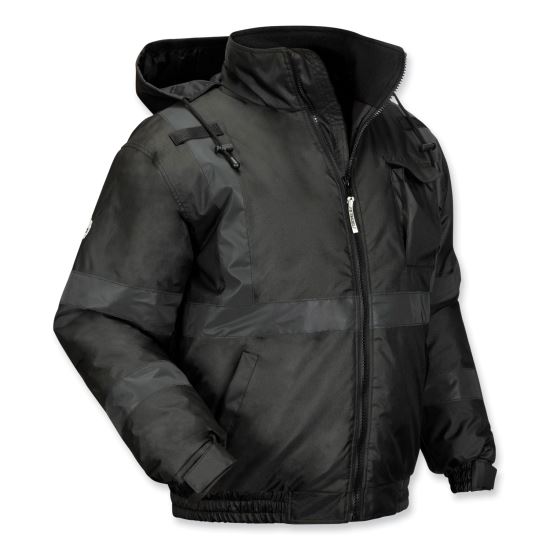 GloWear 8377EV Non-Certified Hi-Vis Quilted Bomber Jacket, Black, Small, Ships in 1-3 Business Days1