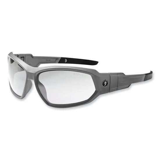 Skullerz Loki Safety Glasses/Goggles, Matte Gray Nylon Impact Frame, Clear Polycarbonate Lens, Ships in 1-3 Business Days1
