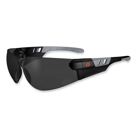 Skullerz Saga Frameless Safety Glasses, Black Nylon Impact Frame, Anti-Fog Smoke Polycarb Lens, Ships in 1-3 Business Days1
