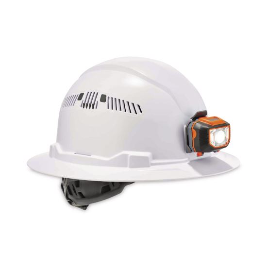 Skullerz 8973LED Class C Hard Hat Full Brim with LED Light, White, Ships in 1-3 Business Days1