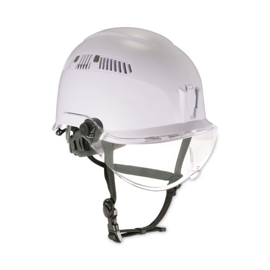 Skullerz 8975V Class C Safety Helmet w/8991 Visor Kit, Clear Lens, 6-Pt Ratchet Suspension, White, Ships in 1-3 Business Days1