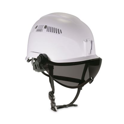 Skullerz 8975V Class C Safety Helmet w/8991 Visor Kit, Smoke Lens, 6-Pt Ratchet Suspension, White, Ships in 1-3 Business Days1