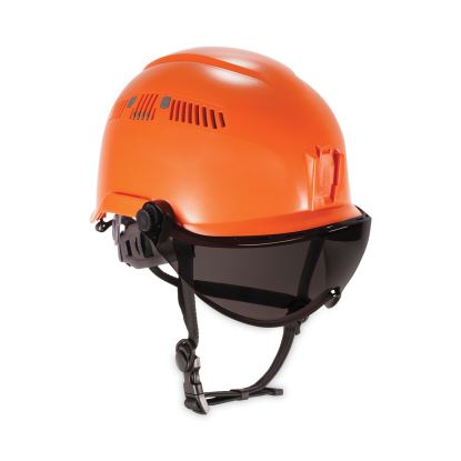 Skullerz 8975V Class C Safety Helmet w/8991 Visor Kit, Smoke Lens, 6-Pt Ratchet Suspension, Orange,Ships in 1-3 Business Days1