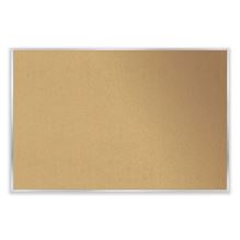 Aluminum-Frame Natural Corkboard, 60.5 x 48.5, Tan Surface, Satin Aluminum Frame, Ships in 7-10 Business Days1