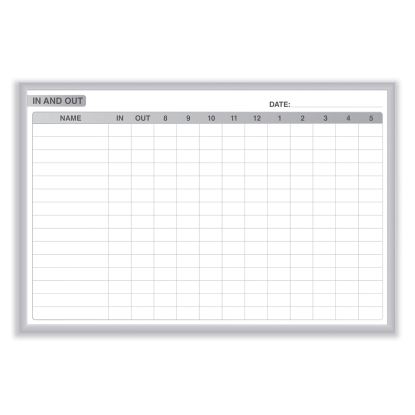 In/Out Magnetic Whiteboard, 96.5 x 48.5, White/Gray Surface, Satin Aluminum Frame, Ships in 7-10 Business Days1