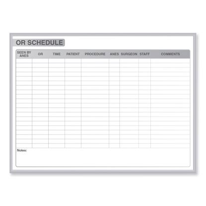 OR Schedule Magnetic Whiteboard, 96.5 x 48.5, White/Gray Surface, Satin Aluminum Frame, Ships in 7-10 Business Days1