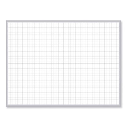 1 x 1 Grid Magnetic Whiteboard, 96.5 x 48.5, White/Gray Surface, Satin Aluminum Frame, Ships in 7-10 Business Days1