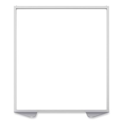 Floor Partition with Aluminum Frame, 48.06 x 2.04 x 53.86, White, Ships in 7-10 Business Days1