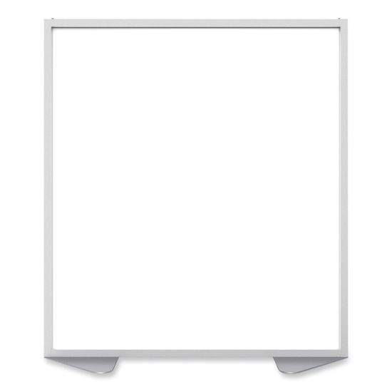 Floor Partition with Aluminum Frame, 48.06 x 2.04 x 53.86, White, Ships in 7-10 Business Days1