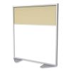 Floor Partition with Aluminum Frame and 2 Split Panel Infill, 48.06 x 2.04 x 53.86, White/Carmel, Ships in 7-10 Business Days1