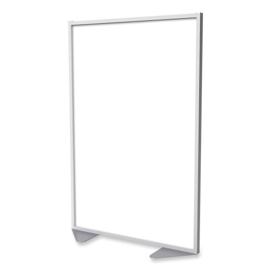 Floor Partition with Aluminum Frame, 48.06 x 2.04 x 71.86, White, Ships in 7-10 Business Days1