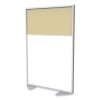 Floor Partition with Aluminum Frame and 2 Split Panel Infill, 48.06 x 2.04 x 71.86, White/Carmel, Ships in 7-10 Business Days1