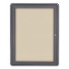 Ovation 1 Door Enclosed Beige Fabric Bulletin Board w/Gray Frame, 24.13x33.75, Aluminum Frame, Ships in 7-10 Business Days1