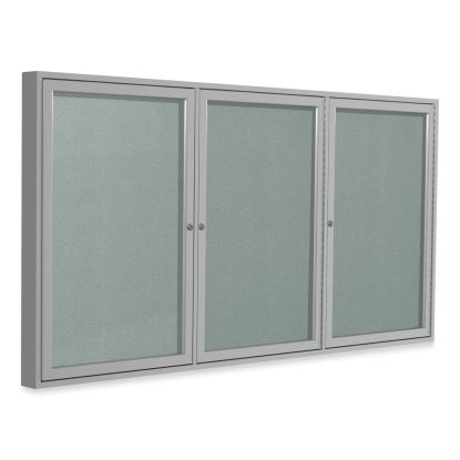 Enclosed Outdoor Bulletin Board, 72 x 36, Silver Surface, Satin Aluminum Frame, Ships in 7-10 Business Days1