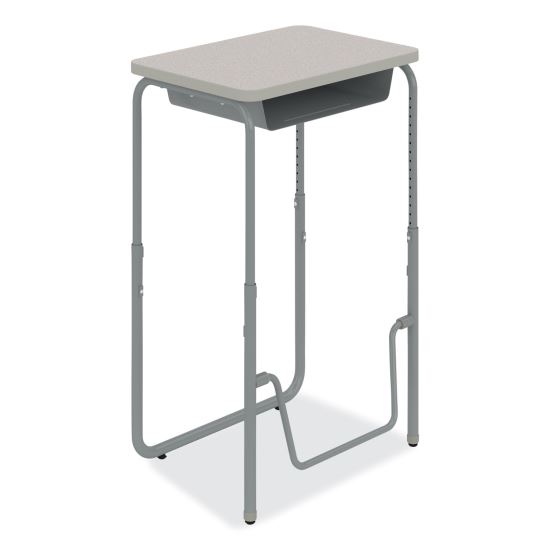 AlphaBetter 2.0 Height-Adjust Student Desk w/Pendulum Bar, 27.75 x 19.75 x 29 to 43, Pebble Gray, Ships in 1-3 Business Days1