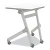 Learn Nesting Trapezoid Desk, 32.83" x 22.25" to 29.5", White/Silver, Ships in 1-3 Business Days1