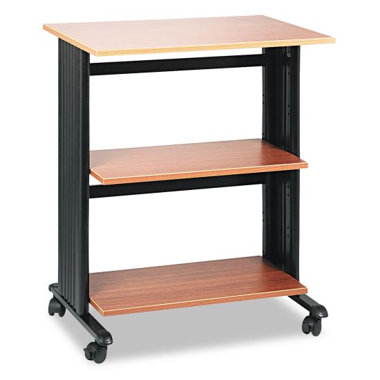 Muv Three Level Machine Cart/Printer Stand, Engineered Wood, 3 Shelves, 29.5 x 20 x 35, Oak/Black, Ships in 1-3 Business Days1