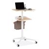 VUM Mobile Workstation, 25.25" x 19.75" x 35.5" to 47.75", Natural/White, Ships in 1-3 Business Days2