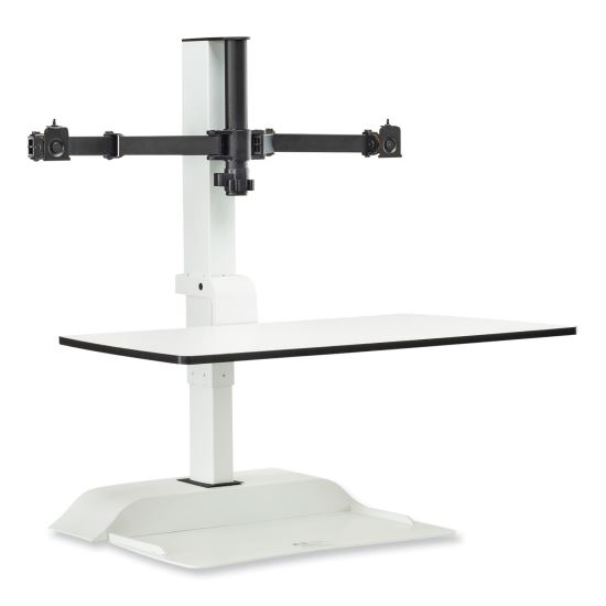 Soar Electric Desktop Sit/Stand Dual Monitor Arm, For 27" Monitors, White, Supports 10 lbs, Ships in 1-3 Business Days1