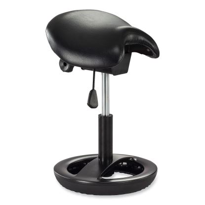 Twixt Sitting-Height Saddle Seat Stool, Backless, Max 300lb, 19" to 24" High Seat,Black Seat/Base, Ships in 1-3 Business Days1