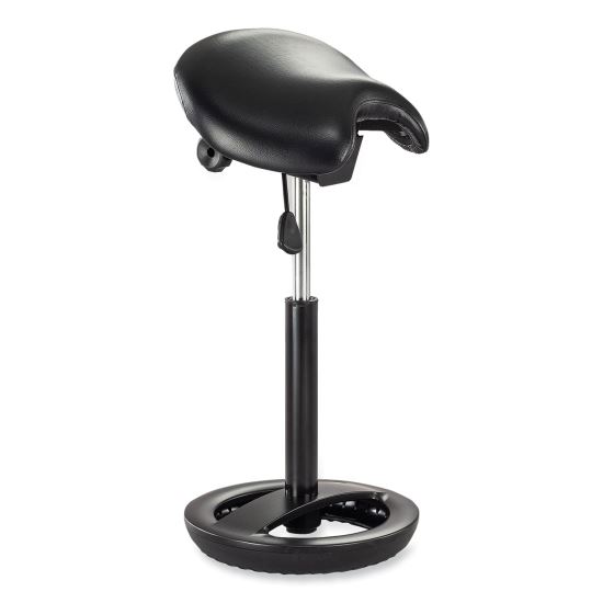 Twixt Extended-Height Saddle Seat Stool, Backless, Supports 300lb, 22.9" to 32.7" High Black Seat, Ships in 1-3 Business Days1