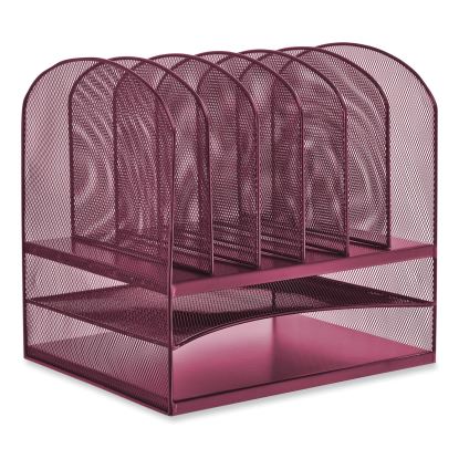 Onyx Desk Organizer w/Two Horizontal and Six Upright Sections,Letter Size, 13.25 x 11.5 x 13, Wine,Ships in 1-3 Business Days1