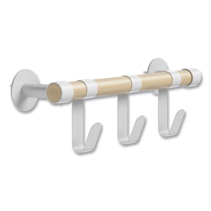 Resi Coat Wall Rack, 3 Hook, 19.75w x 4.25d x 6h, White, Ships in 1-3 Business Days1