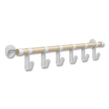 Resi Coat Wall Rack, 6 Hook, 36.25w x 4.25d x 6h, White, Ships in 1-3 Business Days1