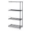 Industrial Add-On Unit, Four-Shelf, 36w x 18d x 72h, Steel, Black, Ships in 1-3 Business Days1