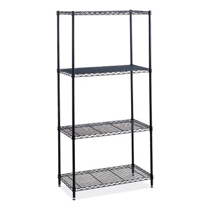 Industrial Wire Shelving, Four-Shelf, 36w x 24d x 72h, Black, Ships in 1-3 Business Days1