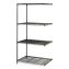 Industrial Add-On Unit, Four-Shelf, 36w x 24d x 72h, Steel, Black, Ships in 1-3 Business Days1