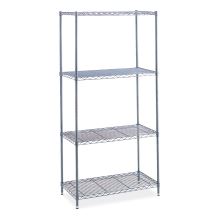 Industrial Wire Shelving, Four-Shelf, 48w x 18d x 72h, Metallic Gray, Ships in 1-3 Business Days1