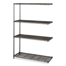 Industrial Add-On Unit, Four-Shelf, 48w x 18d x 72h, Steel, Black, Ships in 1-3 Business Days1
