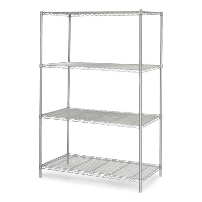 Industrial Wire Shelving, Four-Shelf, 48w x 24d x 72h, Metallic Gray, Ships in 1-3 Business Days1