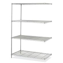 Industrial Add-On Unit, Four-Shelf, 48w x 24d x 72h, Steel, Metallic Gray, Ships in 1-3 Business Days1