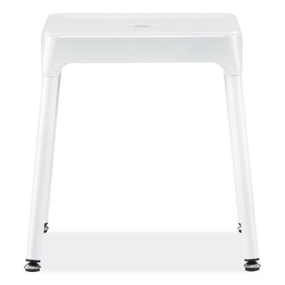 Steel Guest Stool, Backless, Supports Up to 275 lb, 15" to 15.5" Seat Height, White Seat/Base, Ships in 1-3 Business Days1