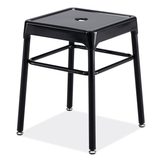 Steel GuestBistro Stool, Backless, Supports Up to 250 lb, 18" Seat Height, Black Seat, Black Base, Ships in 1-3 Business Days1