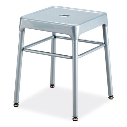 Steel GuestBistro Stool, Backless, Supports Up to 250 lb, 18" High Silver Seat, Silver Base, Ships in 1-3 Business Days1