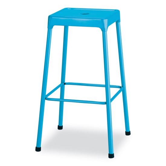 Steel Bar Stool, Backless, Supports Up to 275 lb, 29" Seat Height, BabyBlue Seat, BabyBlue Base, Ships in 1-3 Business Days1