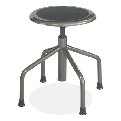Diesel Low Base Stool, Backless, Supports Up to 250 lb, 16" to 22" High Black Seat, Pewter Base, Ships in 1-3 Business Days1