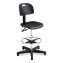 Soft Tough Deluxe Workbench Chair, Supports 250 lb, 22" to 32" High Black Seat, Black/Silver Base, Ships in 1-3 Business Days1