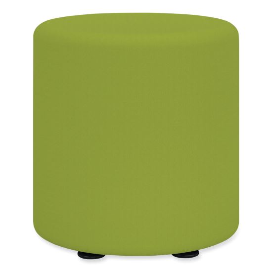 Learn Cylinder Vinyl Ottoman, 15" dia x 18"h, Green, Ships in 1-3 Business Days1