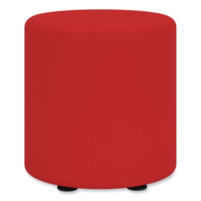 Learn Cylinder Vinyl Ottoman, 15" dia x 18"h, Red, Ships in 1-3 Business Days1