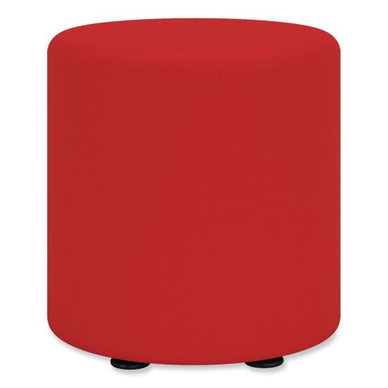 Learn Cylinder Vinyl Ottoman, 15" dia x 18"h, Red, Ships in 1-3 Business Days1