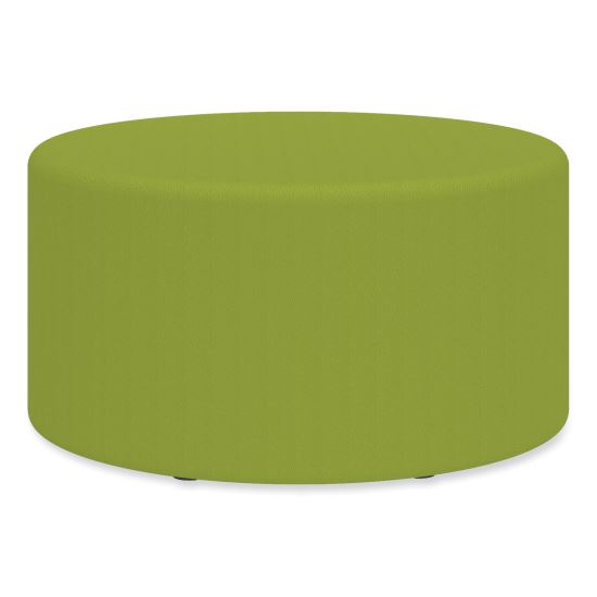 Learn 30" Cylinder Vinyl Ottoman, 30w x 30d x 18h, Green, Ships in 1-3 Business Days1