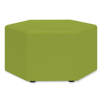 Learn 30" Hexagon Vinyl Ottoman, 30w x 30d x 18h, Green, Ships in 1-3 Business Days1