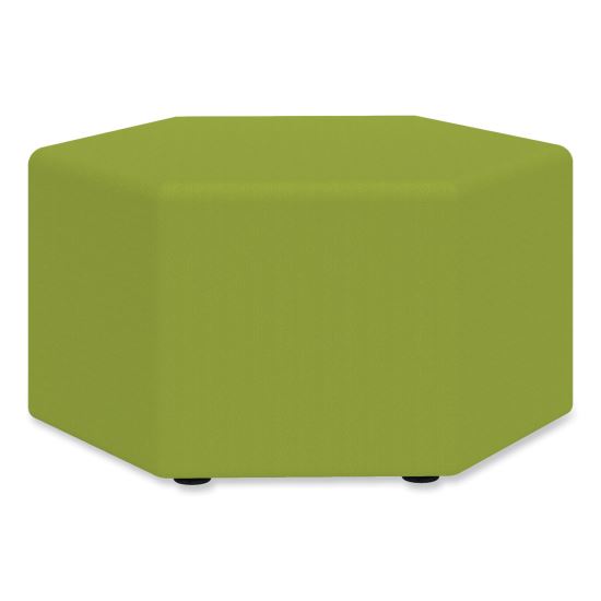 Learn 30" Hexagon Vinyl Ottoman, 30w x 30d x 18h, Green, Ships in 1-3 Business Days1