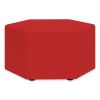 Learn 30" Hexagon Vinyl Ottoman, 30w x 30d x 18h, Red, Ships in 1-3 Business Days1