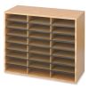 Wood/Corrugated Literature Organizer, 24 Compartments, 29 x 12 x 23.5, Medium Oak, Ships in 1-3 Business Days1